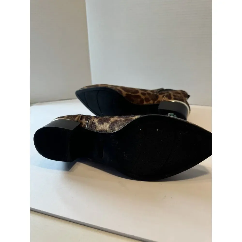 New Nine West womens natural Multi Cabrie Cheetah Animal print bootie‎ Sz 8M